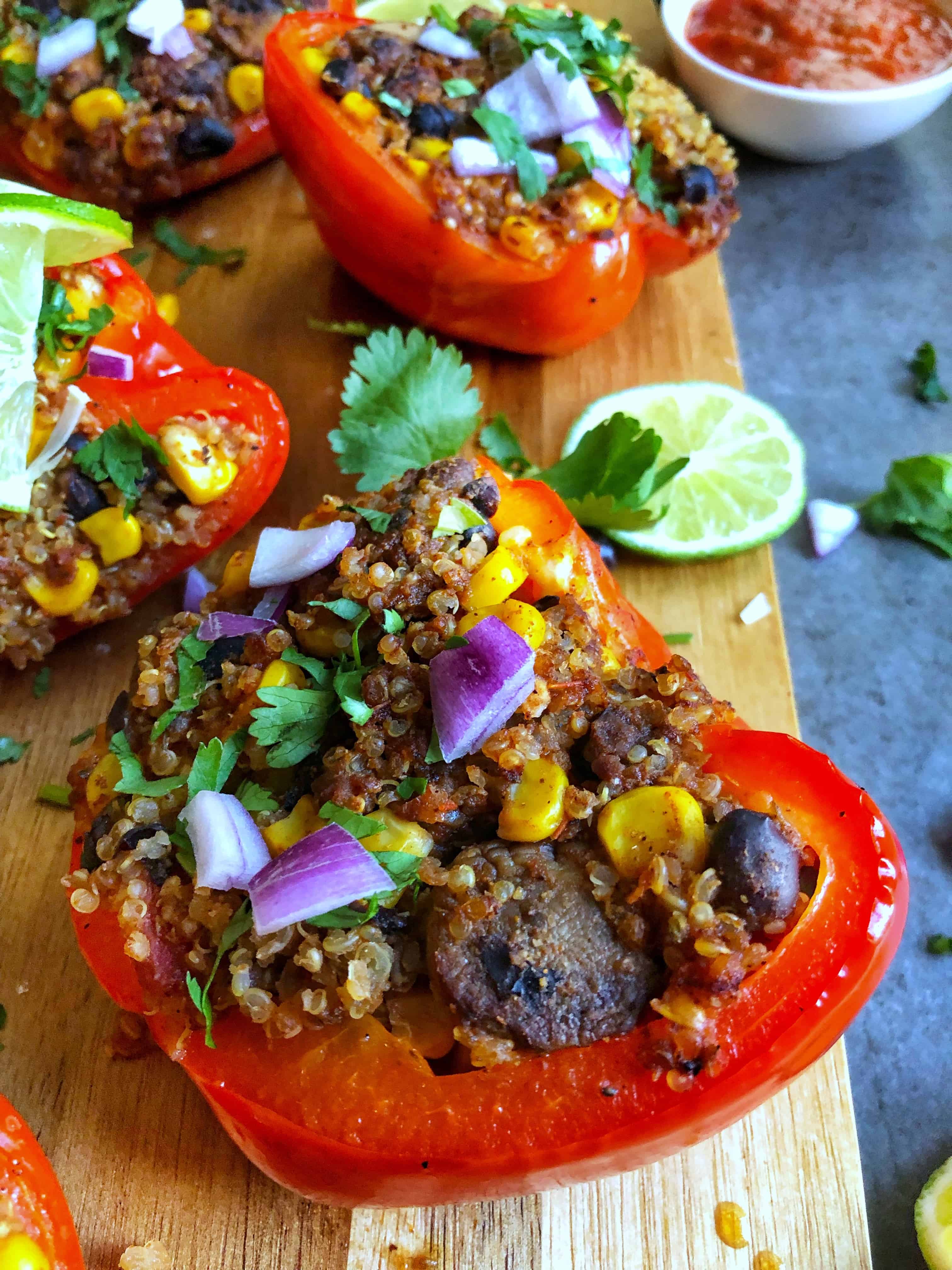 spanish style stuffed peppers
