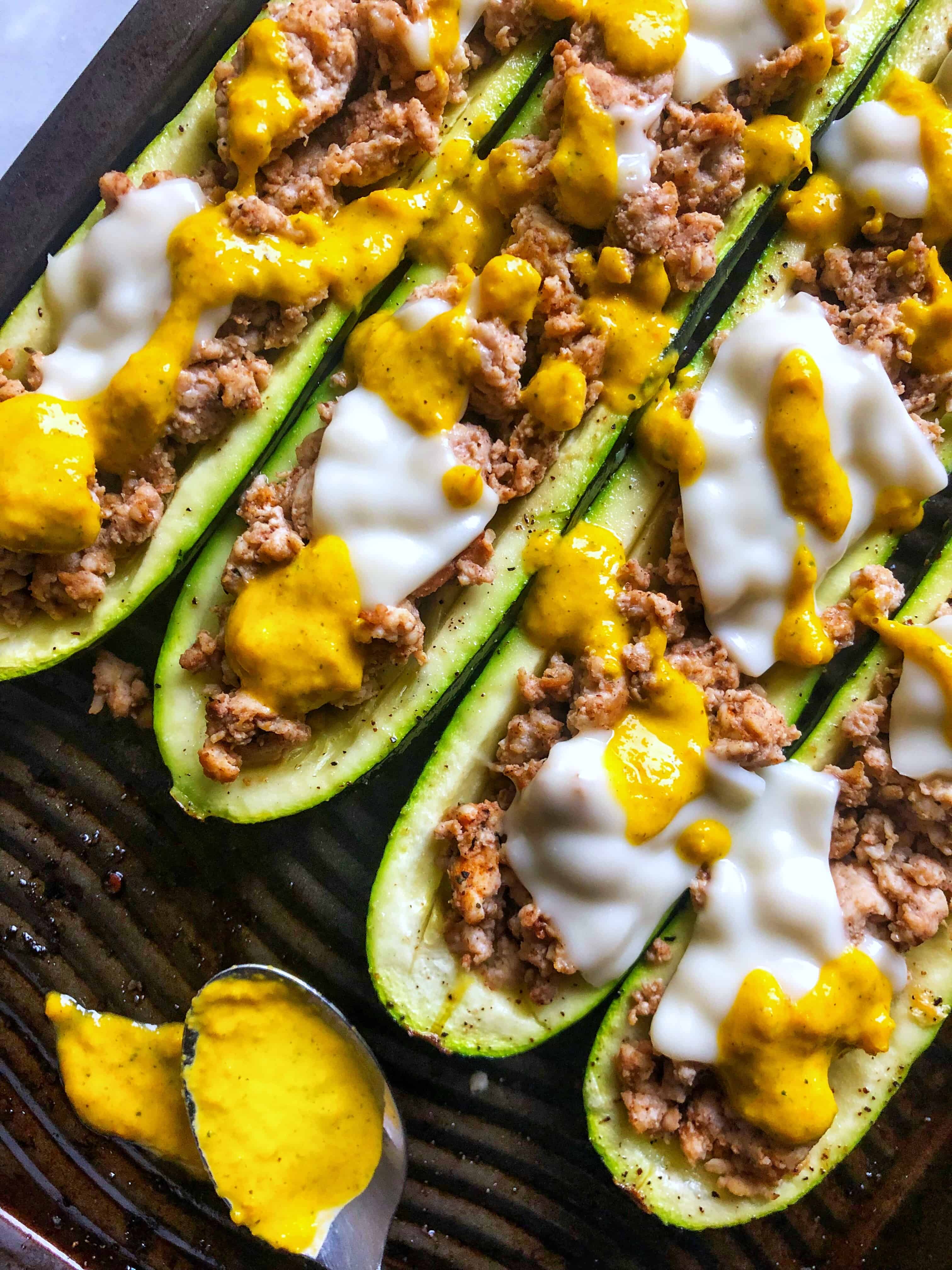 chicken stuffed zucchini boats