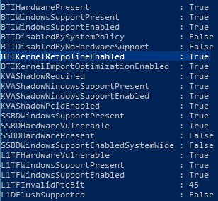 Retpoline activado en Windows 10