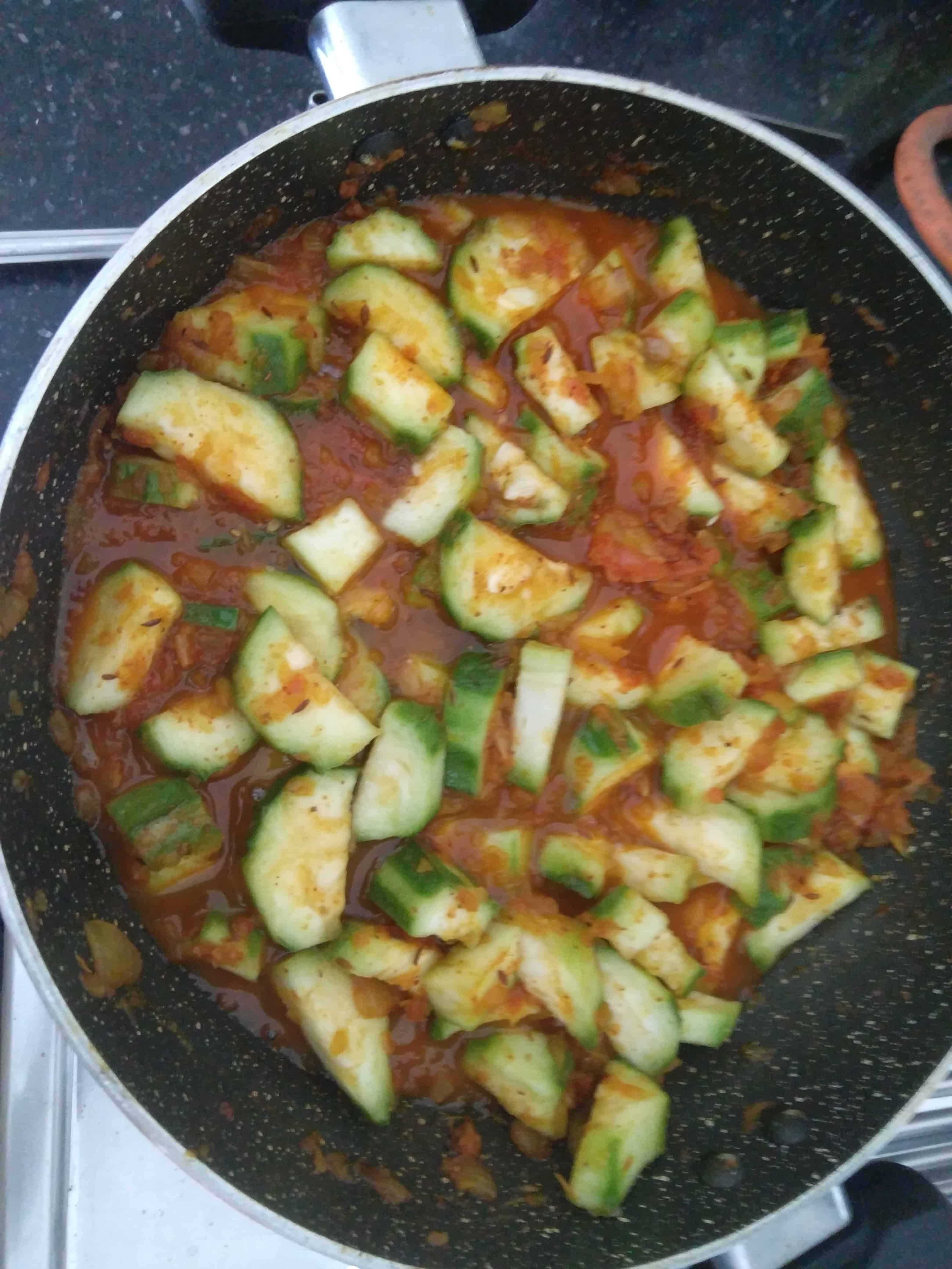 Ridge Gourd Curry Cooking