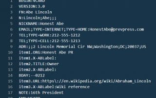Example of .vcf file in VSCODE.