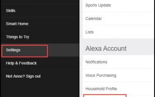 Alexa account history menu