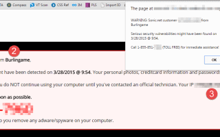 bogus security warning message