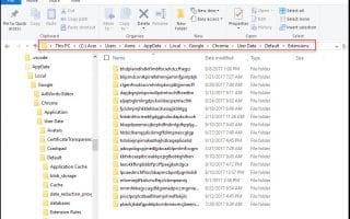 Chrome extensions folder