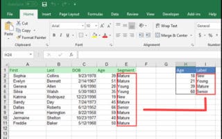 VLOOKUP example with lookup table