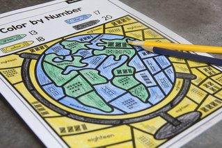 Photo of a color by number page that can be chose by students as part of a soft start.