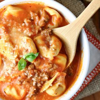Creamy Tomato Sausage Tortellini Soup