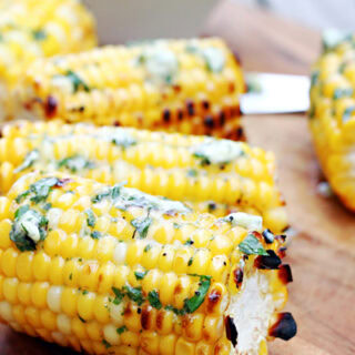 Grilled Corn with Basil Butter