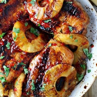 Grilled Pineapple Pepper Jelly Pork Chops