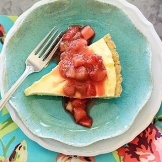 Lemon Cloud Tart with Strawberry Rhubarb Compote