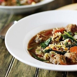 Italian Wedding Soup with Chicken Meatballs