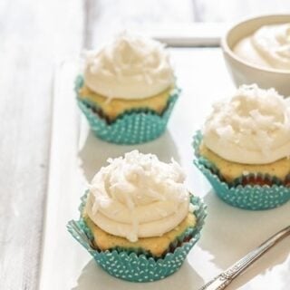 Coconut Lime Cupcakes with Coconut Lime Cream Cheese Frosting