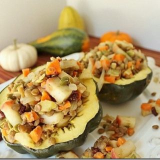 Apple Lentil Stuffed Acorn Squash