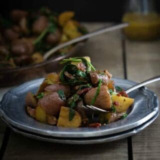 Warm Bacon and Greens Potato Salad