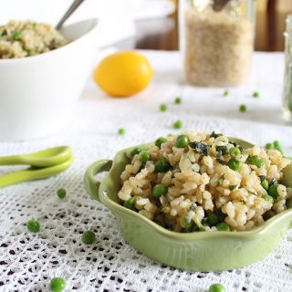 Basil Brown Rice with Lemon and Peas
