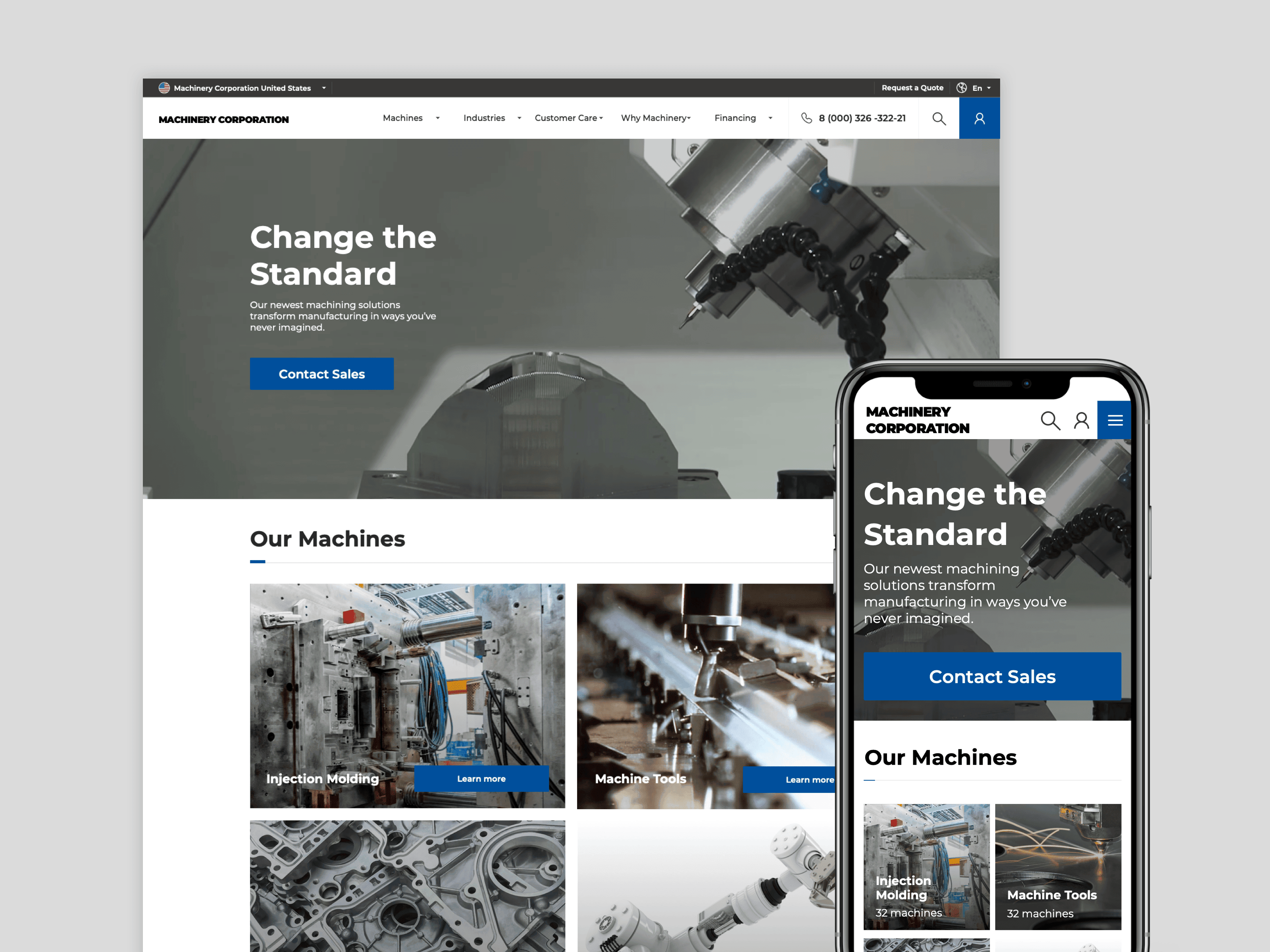 Website for industrial machinery manufacturer 2
