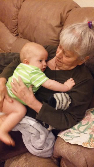 Miles loves his GG (great grandma)