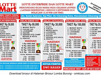 Brosur Latpres Burung Berkicau Lotte Enterprise, Cikarang, 6 September 2015