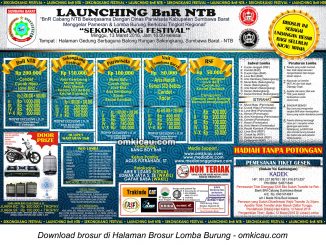 Brosur Lomba Burung Berkicau Launching BnR NTB, Sumbawa Barat, 13 Maret 2016