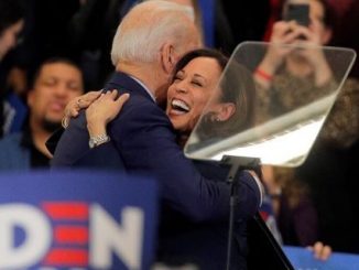 Joe Biden hugging Kamala Harris