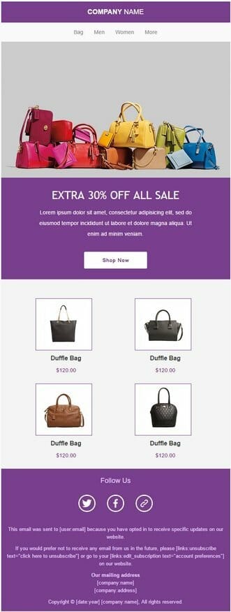 An example of an email campaign