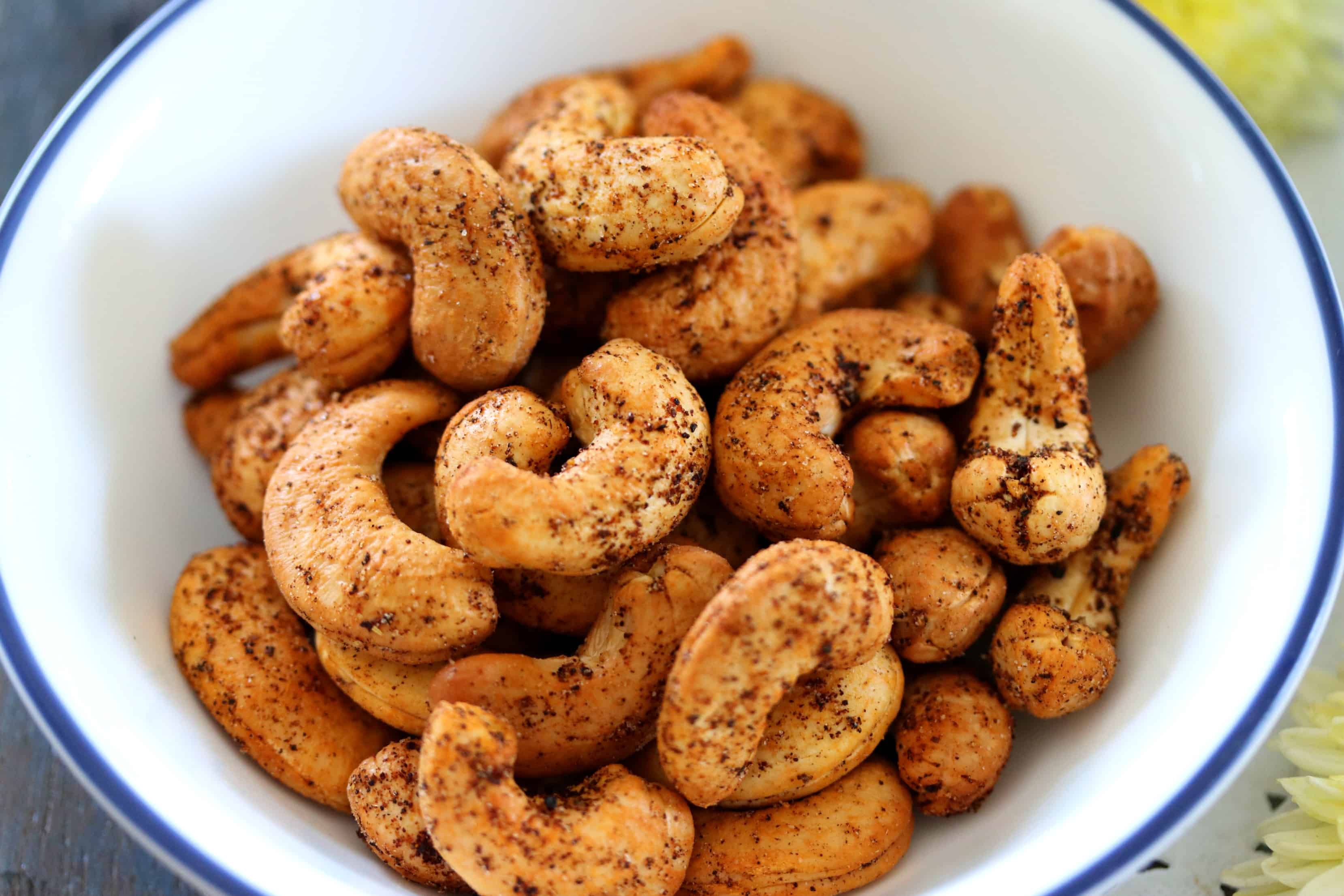 Air Fried Spicy Masala Kaju or Spicy Masala Cashew Nuts in Air Fryer