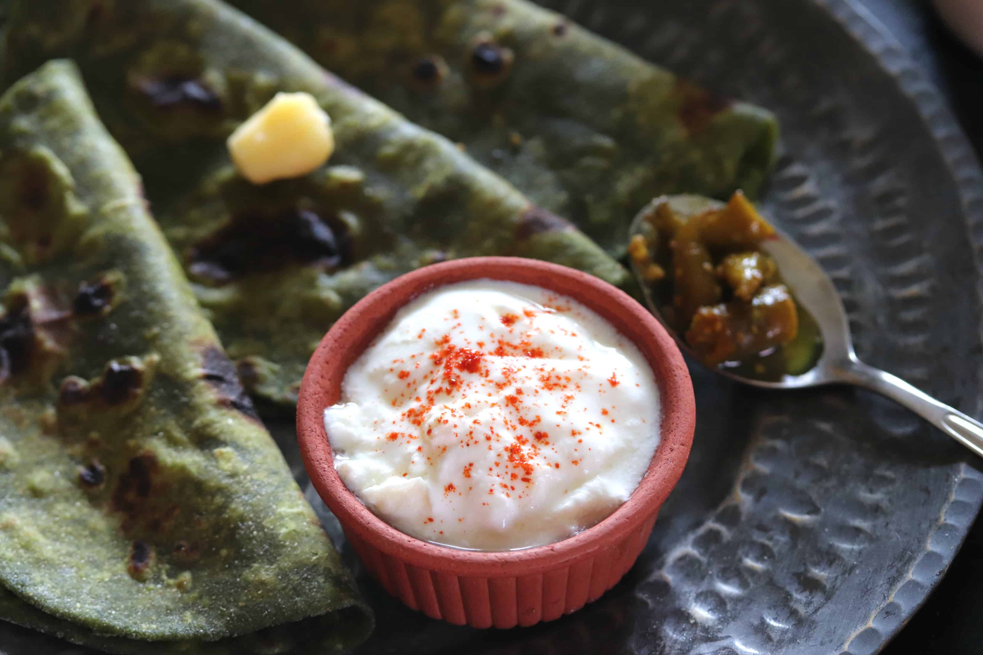 Spinach Green Garlic Paratha
