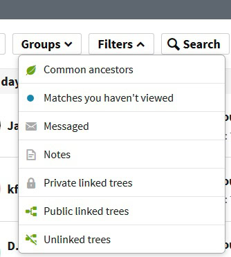 how to filter ancestry dna matches to see matches you haven't seen