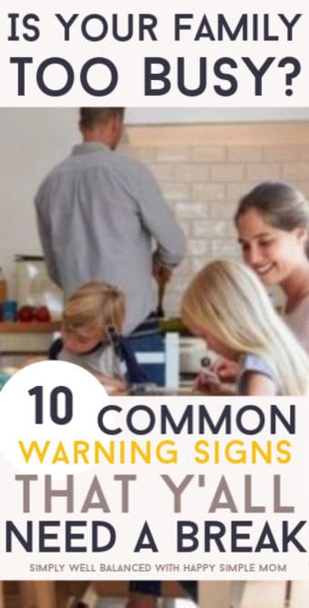 10 signs your kids are too busy: photo of family in the kitchen