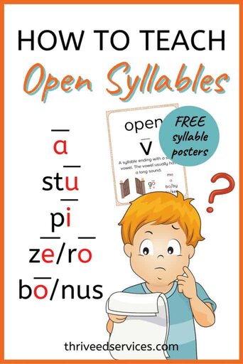 how to teach open syllables pin