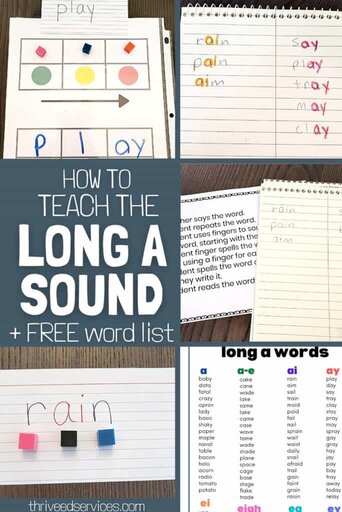 how to teach the long a sound and free word list pin image