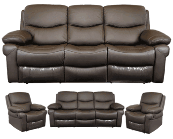 Set canapea 3 locuri cu fotolii din piele naturala Kring Royal culoare Maro Inchis Set canapea 3 locuri cu fotolii din piele naturala Kring Royal culoare Maro Inchis