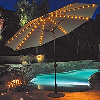 PATIO SET IDEAS WITH LIGHT THE UMBRELLA ON