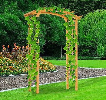 Outsunny 84in Wooden Garden Arbor Arch Trellis (Rounded Version)