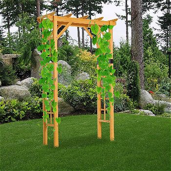 Outsunny 84in Wooden Garden Arbor Arch Trellis (Squared)