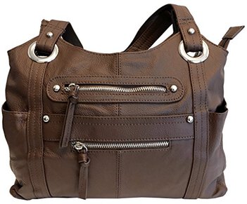 Roma Leathers Leather Locking Concealment Purse CCW Concealed Carry Gun Shoulder Bag