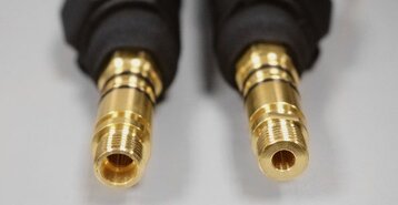 Comparison showing new vs. old Miller AccuLock S power pin
