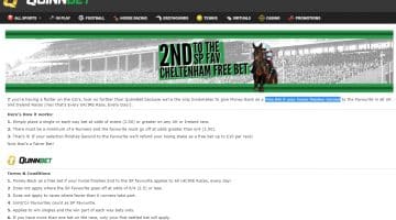 Free Bet If 2nd to SP Favourite at Cheltenham