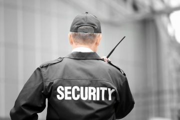 Security guard on radio Security guard on radio