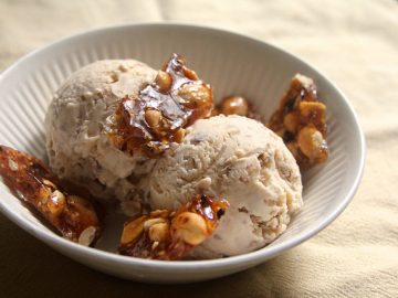 Spicy Chili Crisp and Peanut Ice Cream (with Spicy Chili Crisp Peanut Sesame Brittle)