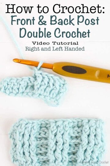 The front and back post double crochet technique can be used to create ribbing, basket weave, and cabling. You can this crochet stitch in many different patterns to create unique textures. I have created a clear video tutorial to walk you through the stitch. #crochet #stitch #crochetstitch #crochettutorial #stitchtutorial