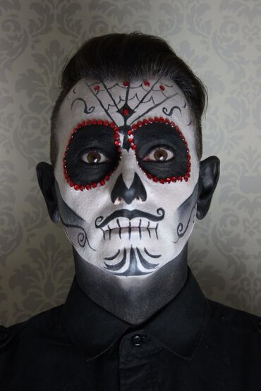 maquillaje-catrin-hombre-catrina-Maquillaje calavera mexicana hombre