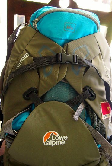 Lowe Alpine Travel Trekker Pro travel pack. The Outer Clam Shell Pocket has been quite useful.