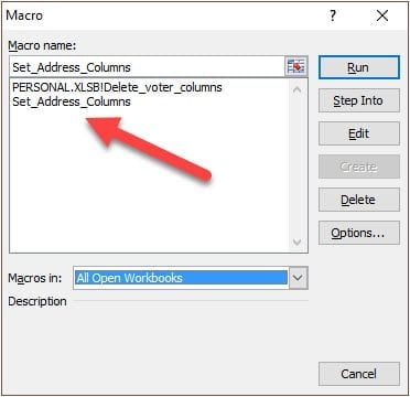 Macro attached to workbook.