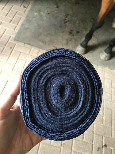 You can see the outer elastic and inner fleece