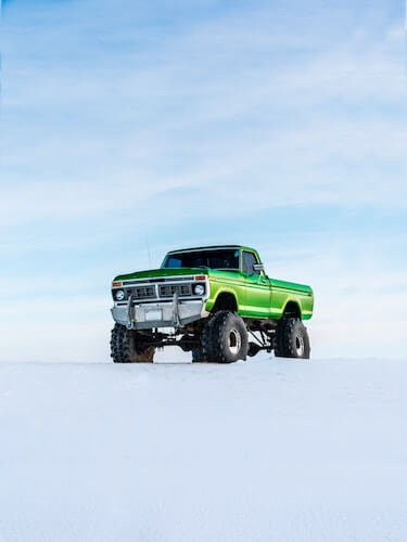 Bug out truck in snow