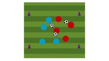 three ball possession soccer passing drill
