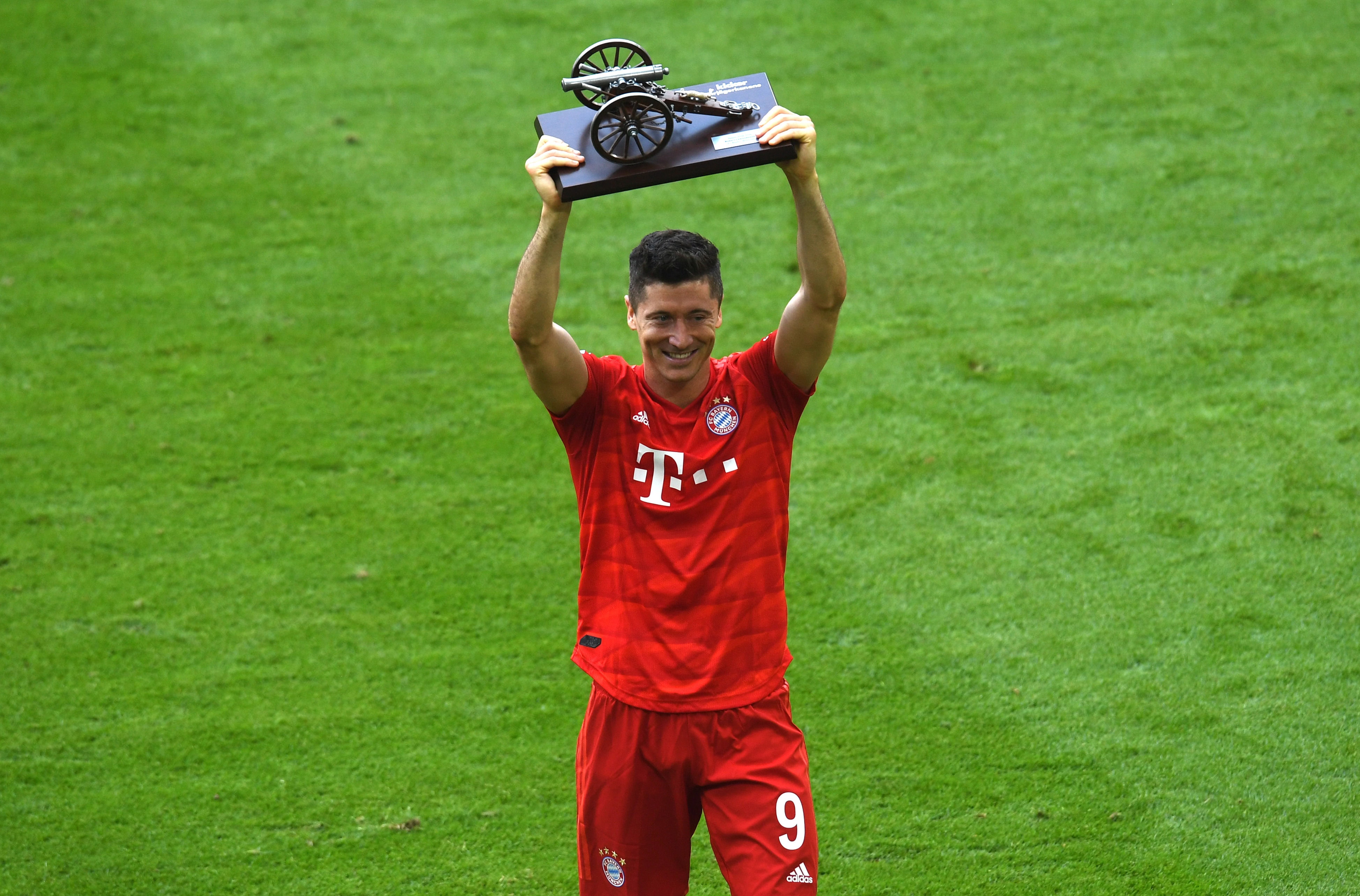 Robert Lewandowski: Bayern's very own Polish goal machine. (Photo by Christof STACHE / AFP) / DFL REGULATIONS PROHIBIT ANY USE OF PHOTOGRAPHS AS IMAGE SEQUENCES AND/OR QUASI-VIDEO (Photo credit should read CHRISTOF STACHE/AFP/Getty Images)