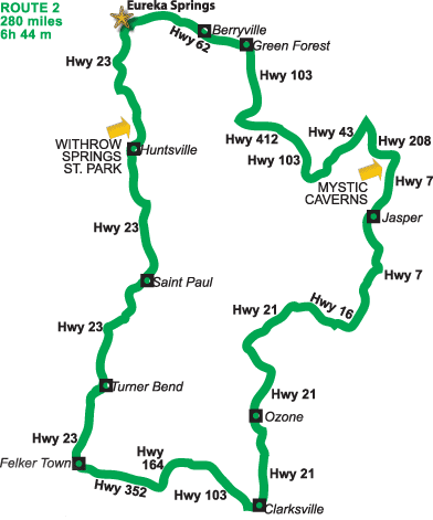 Pig Trail Arkansas Map Pig Trail Ride – Top 10 Route in the U.S. | Eureka Springs 