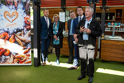 2019-10-provenance-project-launch4 Patrick Hone, FRDC addressing the crowd at the provenance technology project launch in Melbourne Oct 2019